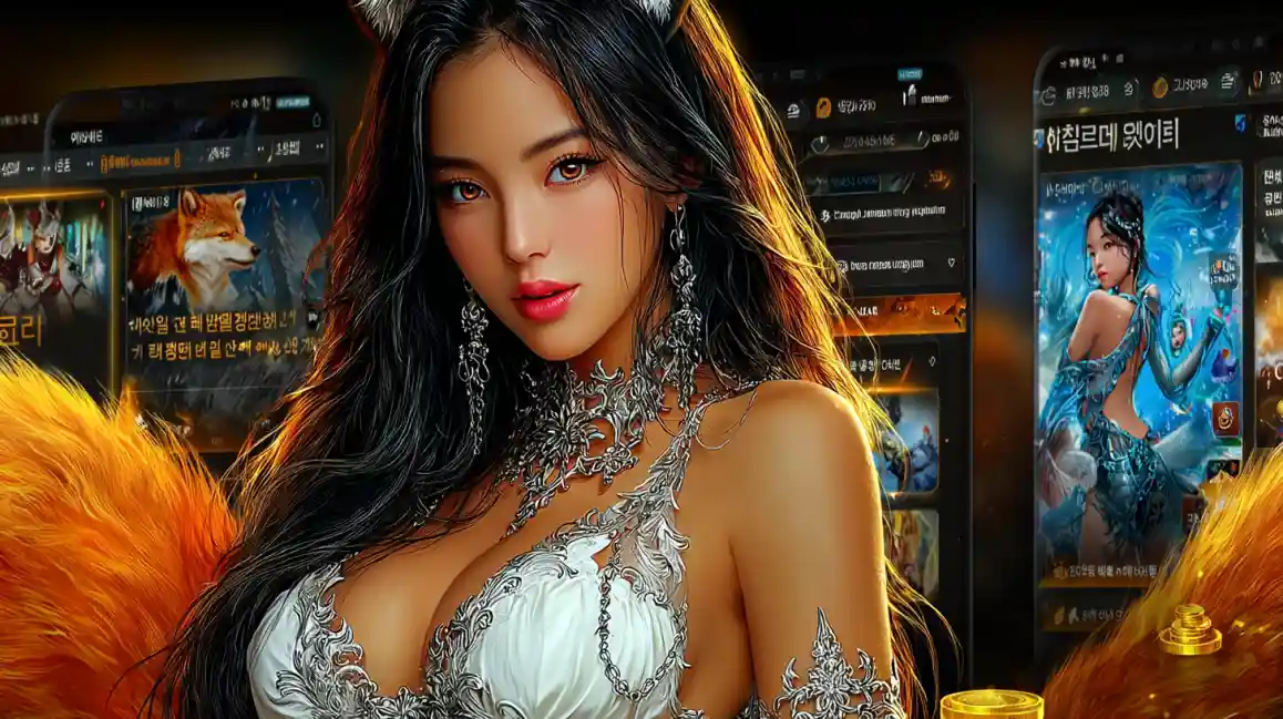 Personagem feminina estilo anime em ambiente de cassino online